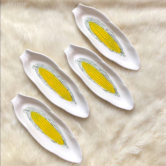 Corn on the Cob Serving Plates Set of 4 - Picture 1 of 7